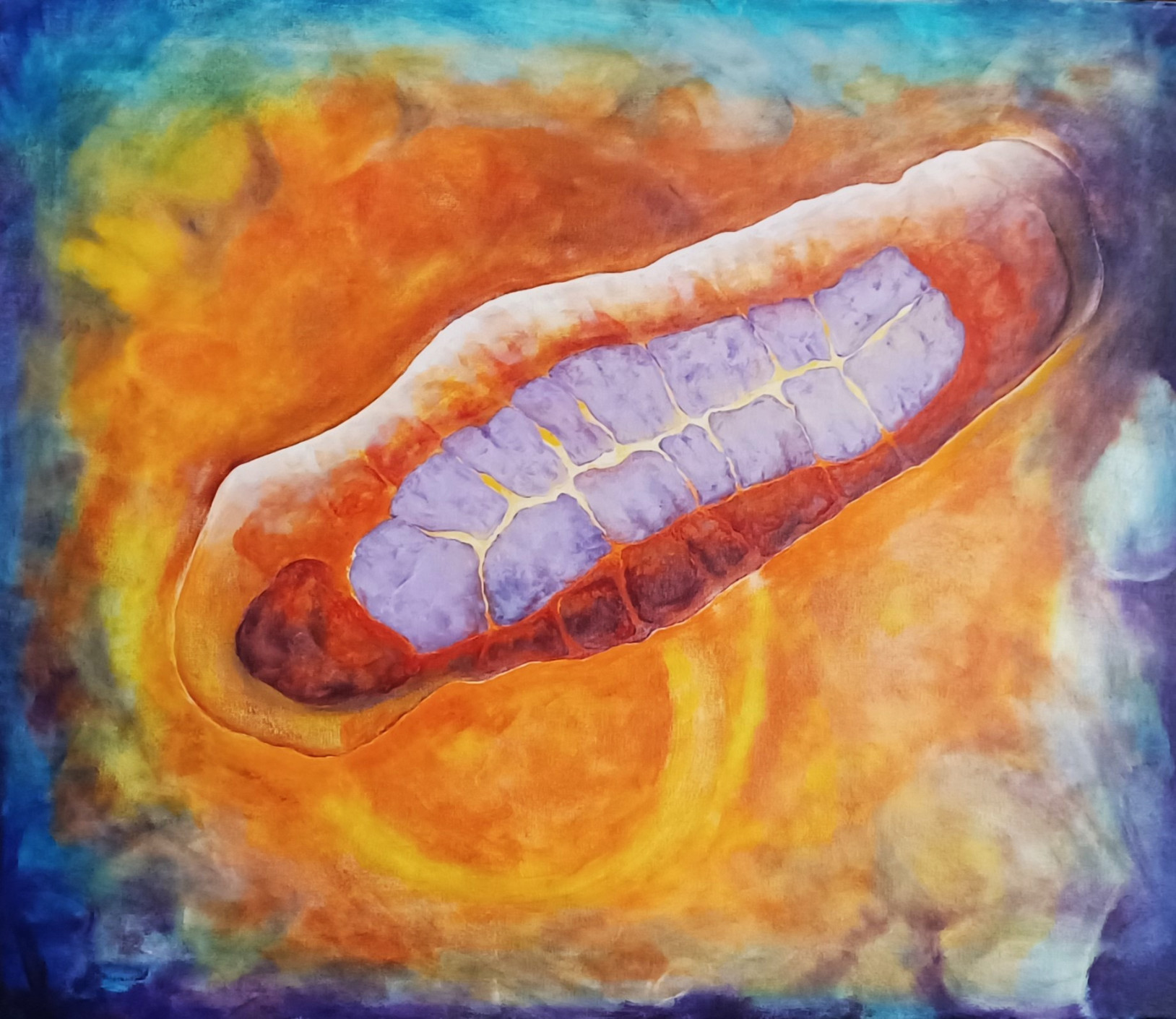 Mitochondrum in full power bringing energy to the cell and lighting up its cosm. - Science Art